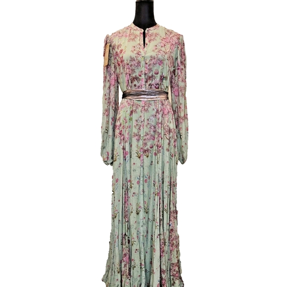 Hemant and Nandita Adira Floral Pink and White Maxi Dress-Size Large - Picture 1 of 17